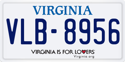 VA license plate VLB8956
