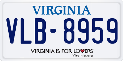 VA license plate VLB8959