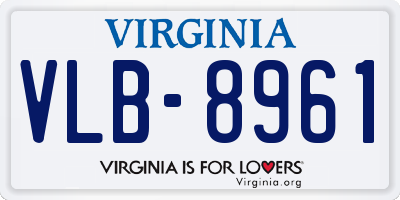 VA license plate VLB8961