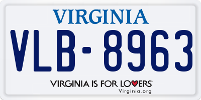VA license plate VLB8963