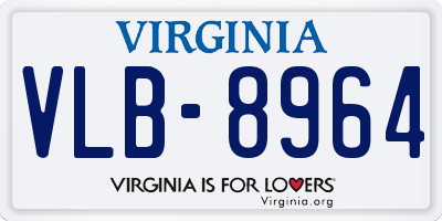 VA license plate VLB8964