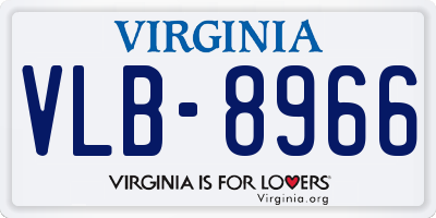VA license plate VLB8966