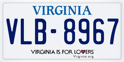 VA license plate VLB8967