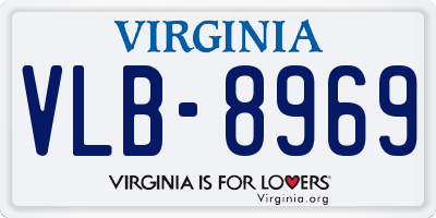 VA license plate VLB8969