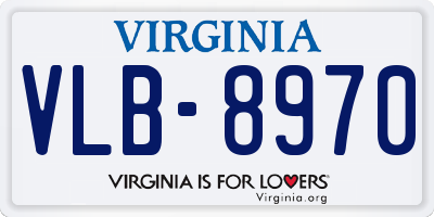 VA license plate VLB8970