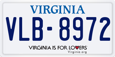 VA license plate VLB8972