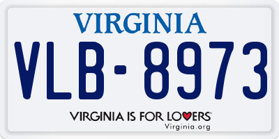 VA license plate VLB8973