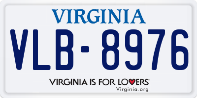 VA license plate VLB8976