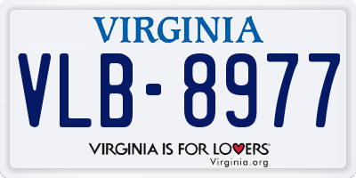 VA license plate VLB8977