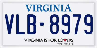 VA license plate VLB8979
