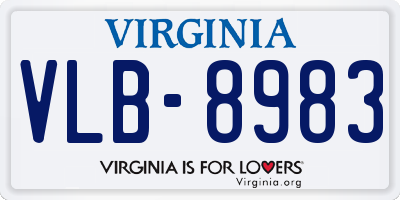 VA license plate VLB8983