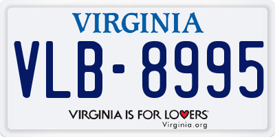 VA license plate VLB8995