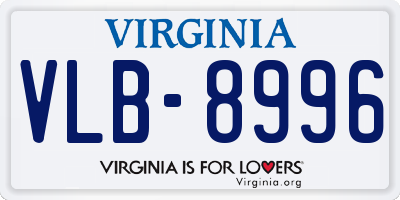 VA license plate VLB8996