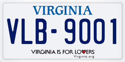 VA license plate VLB9001
