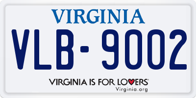 VA license plate VLB9002