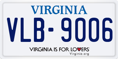 VA license plate VLB9006