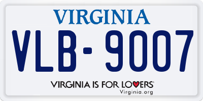 VA license plate VLB9007