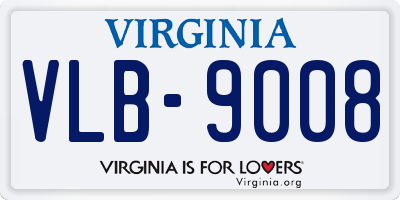 VA license plate VLB9008