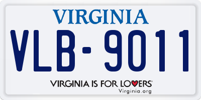 VA license plate VLB9011