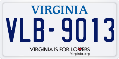 VA license plate VLB9013