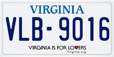 VA license plate VLB9016