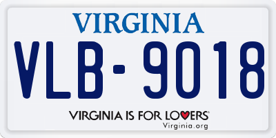 VA license plate VLB9018