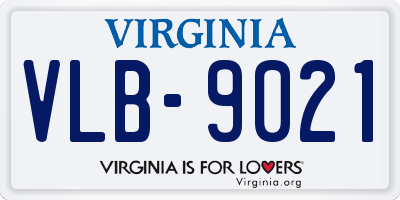 VA license plate VLB9021