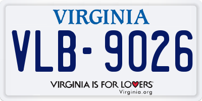 VA license plate VLB9026