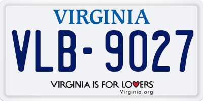 VA license plate VLB9027
