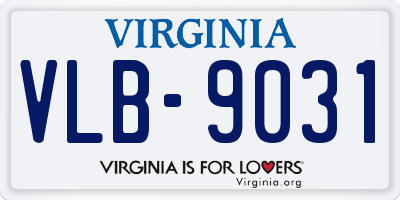 VA license plate VLB9031