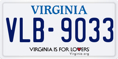 VA license plate VLB9033
