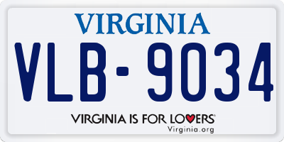 VA license plate VLB9034