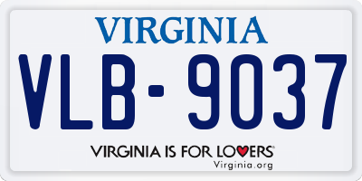 VA license plate VLB9037