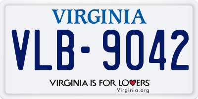 VA license plate VLB9042