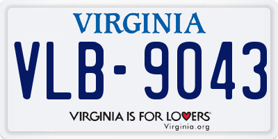 VA license plate VLB9043