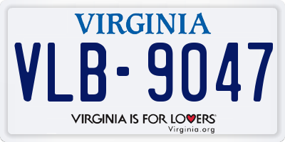 VA license plate VLB9047