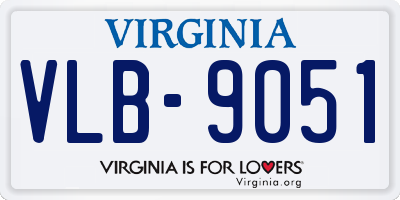 VA license plate VLB9051