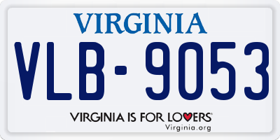 VA license plate VLB9053