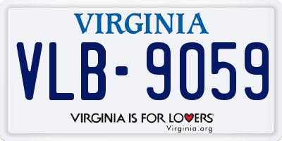 VA license plate VLB9059