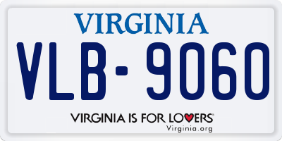VA license plate VLB9060