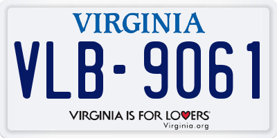 VA license plate VLB9061