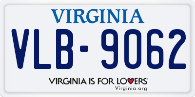 VA license plate VLB9062