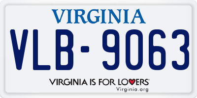 VA license plate VLB9063