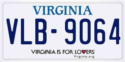 VA license plate VLB9064
