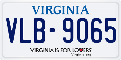 VA license plate VLB9065