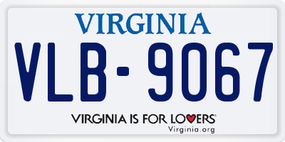 VA license plate VLB9067