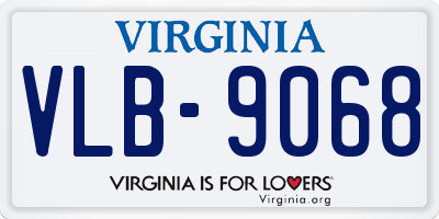 VA license plate VLB9068