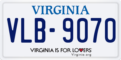 VA license plate VLB9070