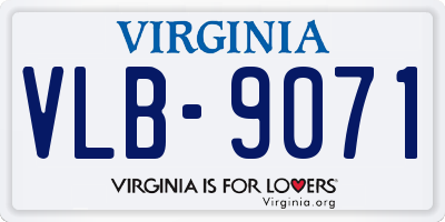 VA license plate VLB9071