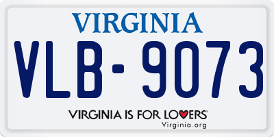 VA license plate VLB9073